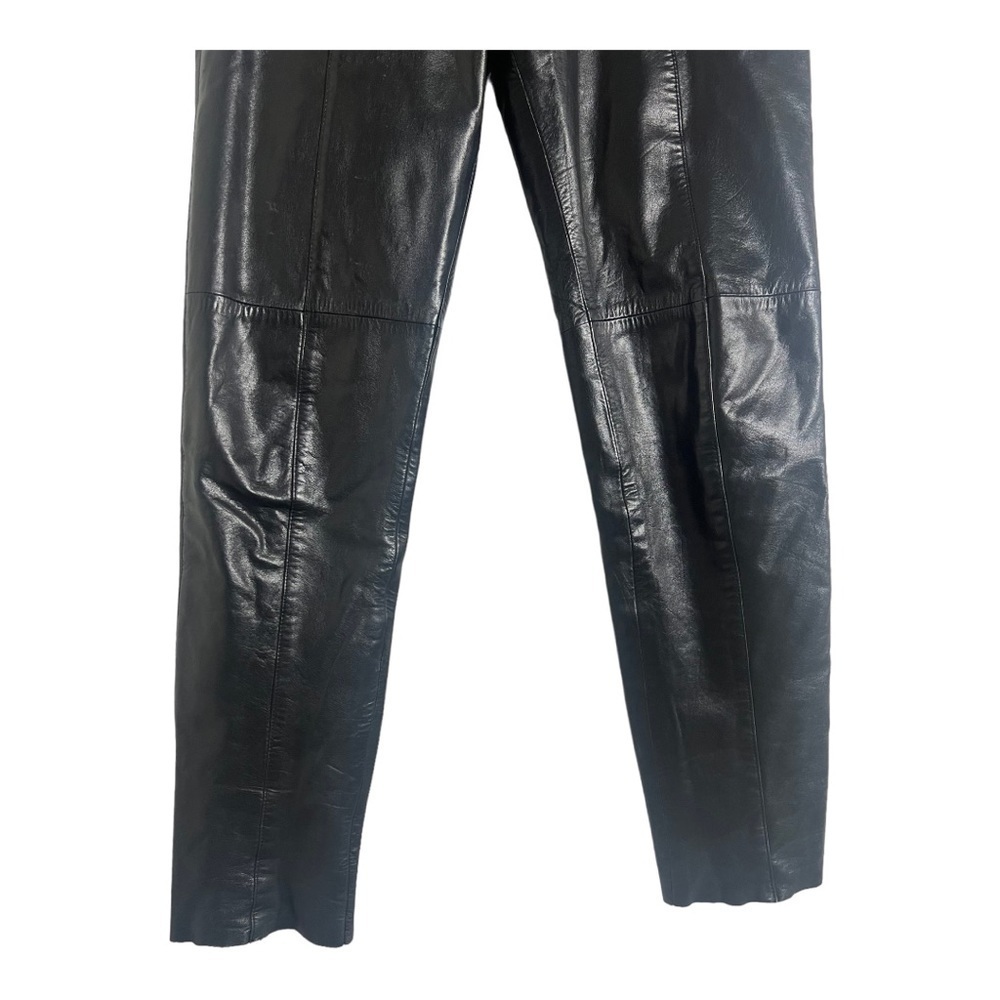 Verducci Black Vintage 80s Genuine Leather Pant Size 8 - Picture 11 of 12